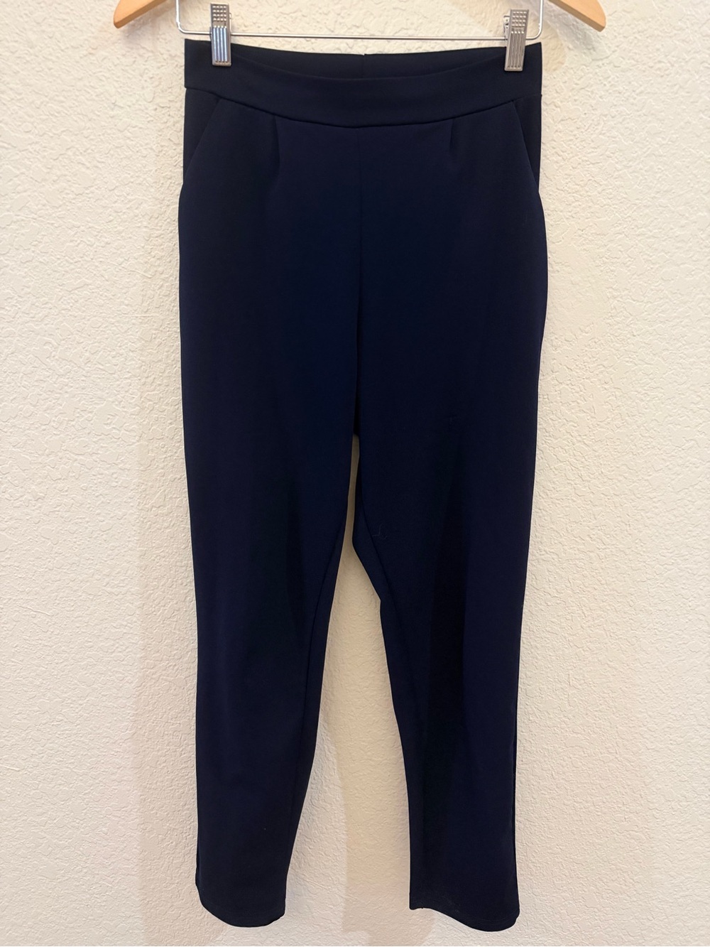 Women's Navy Pull-On Slim Dress Pants